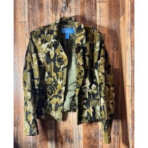 Doncaster Sport Women's‎ Green Floral Cotton Blazer Jacket-size 18